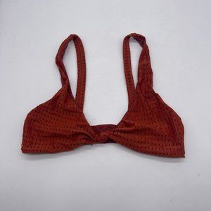 Acacia Spain Bikini Top L Large Rust Red Brown Mesh